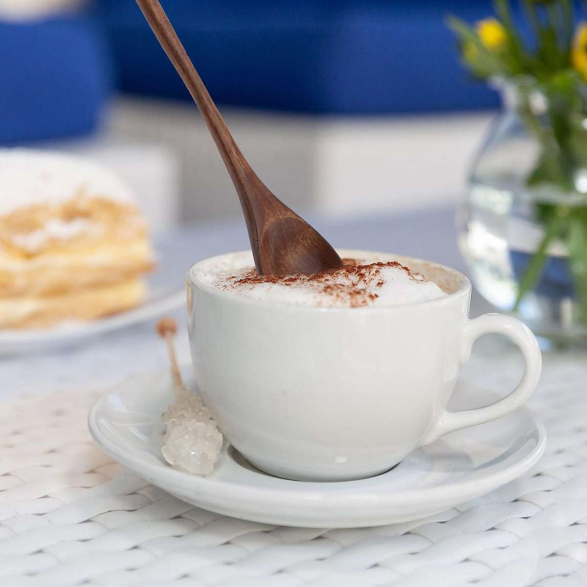 6 Pcs Wooden Spoon,Long Handle Wood Spoons Mixing Stirring Soup Coffee Iced Tea Spoon Used for Kitch