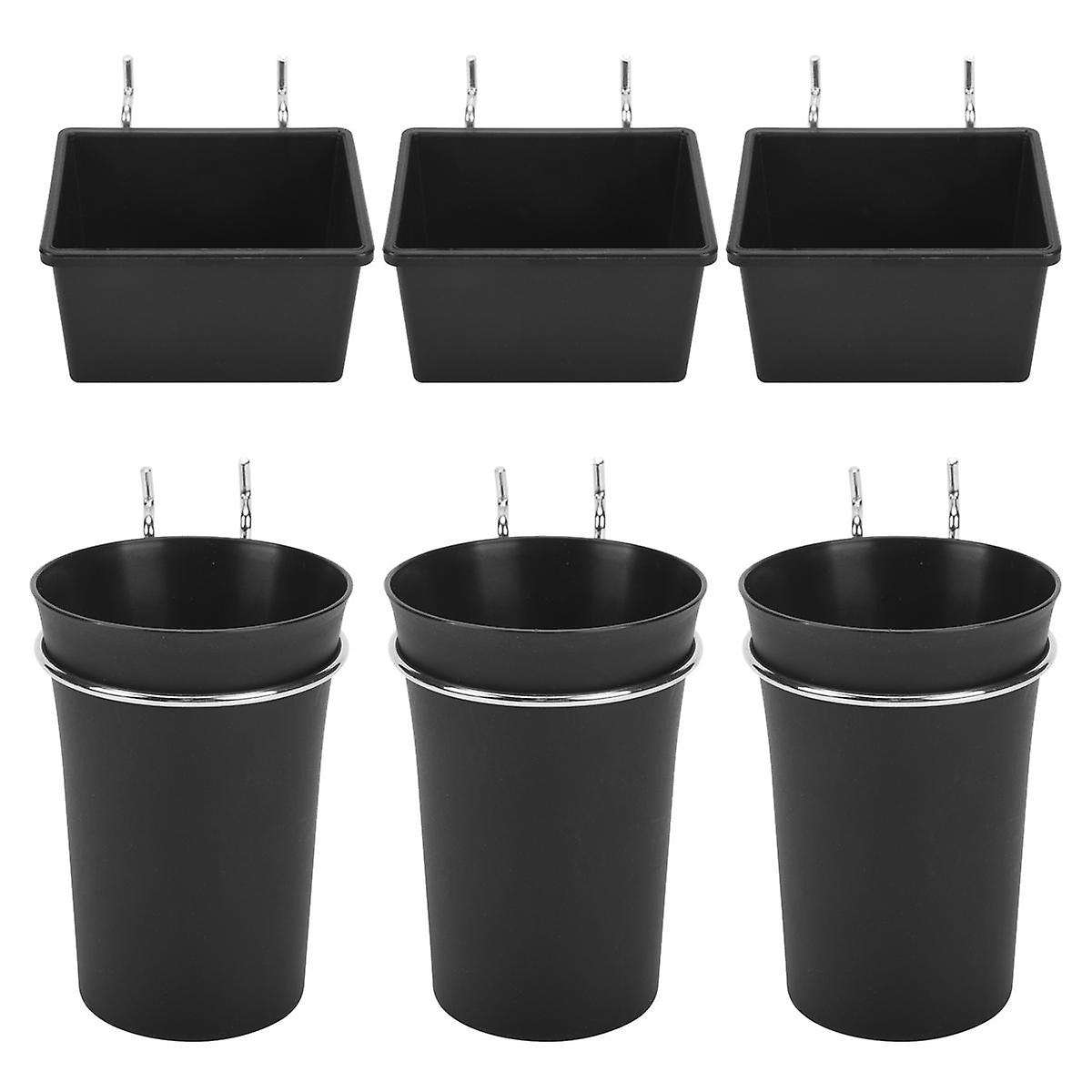 6 Sets Bins Cups with Hooks, Hooks Assortment, Hooks for Cup Holder for Organizing