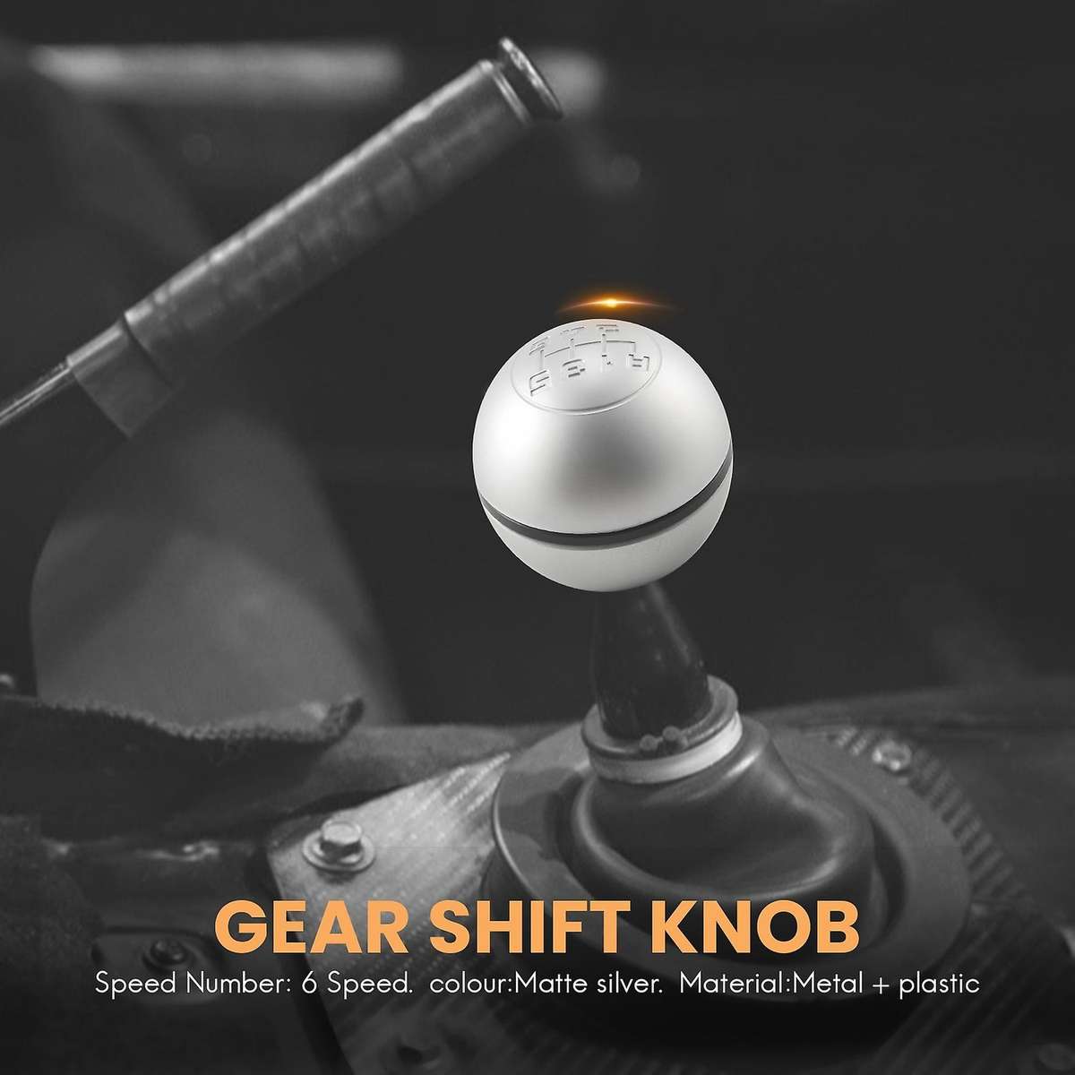 6 Speed Car Manual Shift Knob Matte Lever Shifter Stick Hand Ball for 2010-On