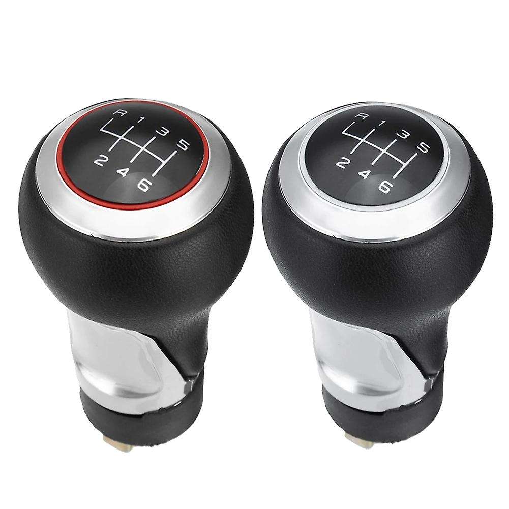 6 Speed PU Leather Car Gear Knob Shift for  A3 A4 B6 B7 A6 S4 B8 A5 8T Q5 8R Seat - Silver