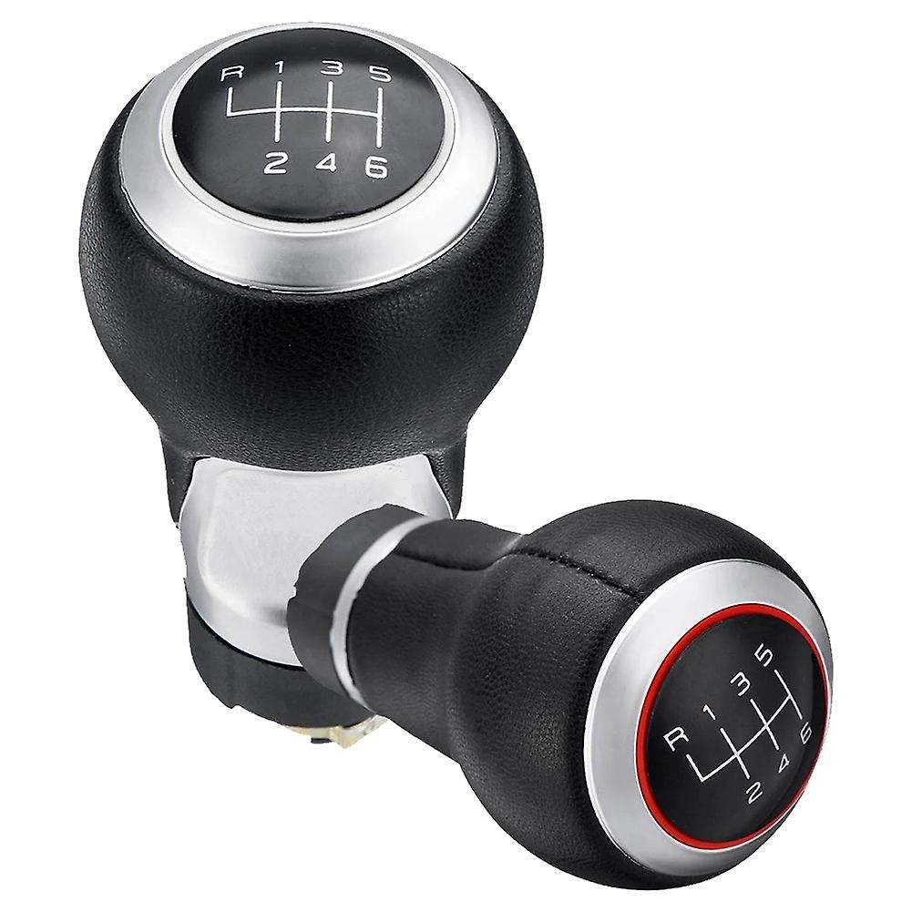 6 Speed PU Leather Car Gear Knob Shift for  A3 A4 B6 B7 A6 S4 B8 A5 8T Q5 8R Seat - Silver
