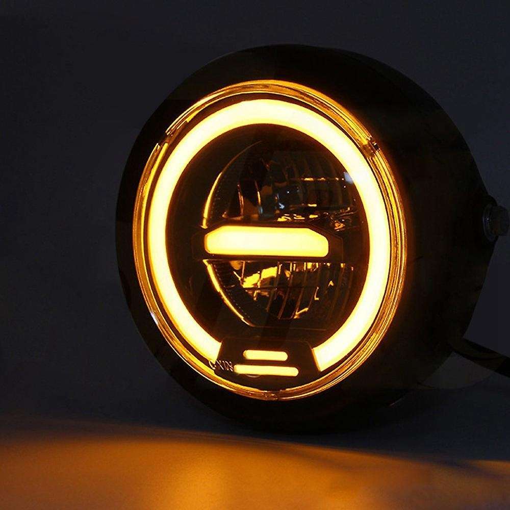 6.5 Inch Universal Motorcycle LED Head Light Lamp Yellow Light Head Light Lamp Distance Light Refit