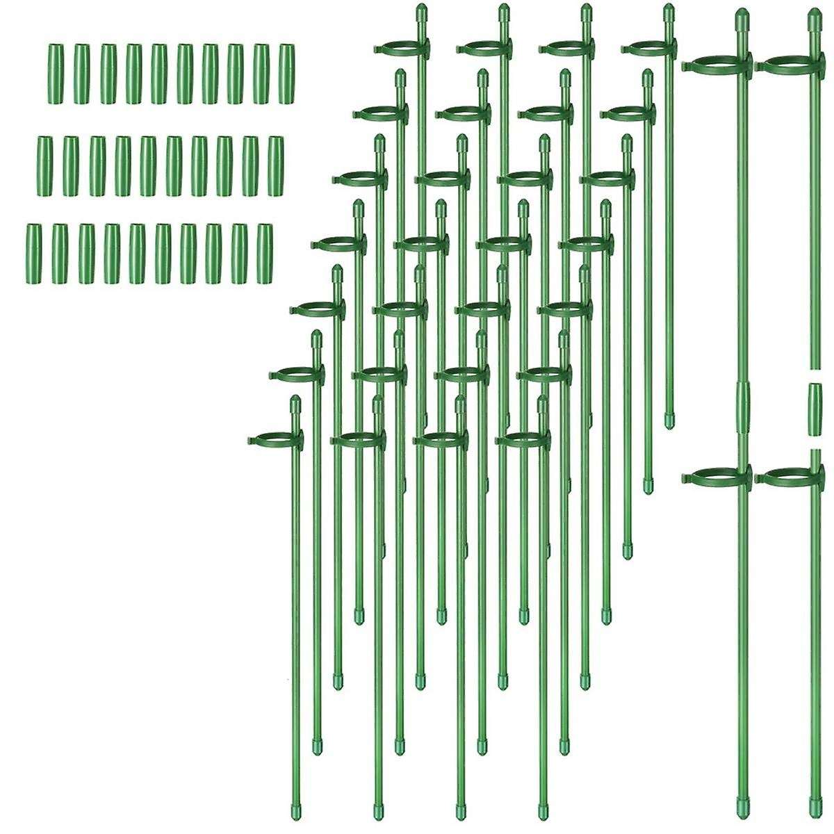 60 Pcs Adjustable Plant Support Stakes Garden Single Stem Support Stake Plant Cage Support Rings wit