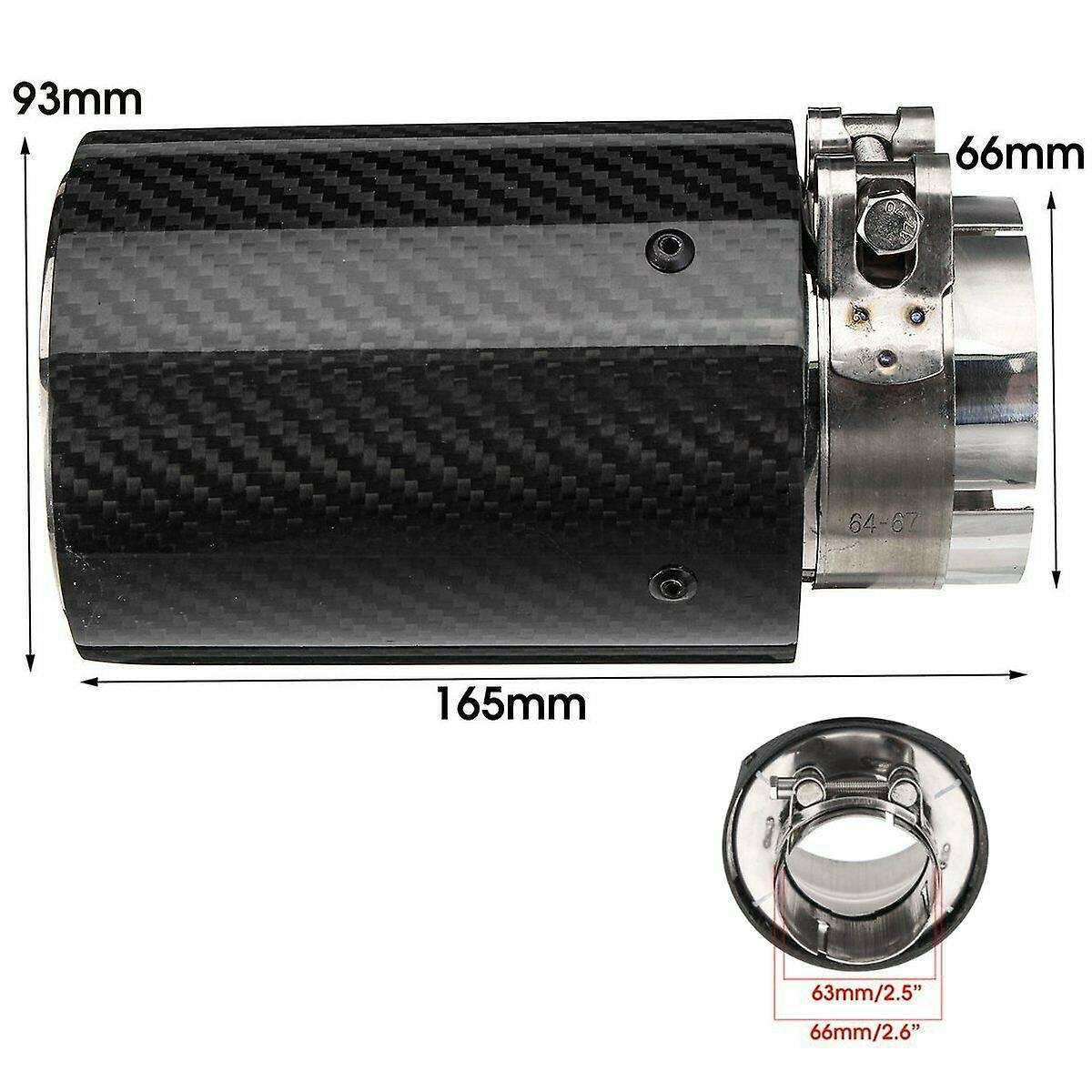63mm-89mm Exhaust Cover Tailpipe Rear Gloss Carbon for M SERIES