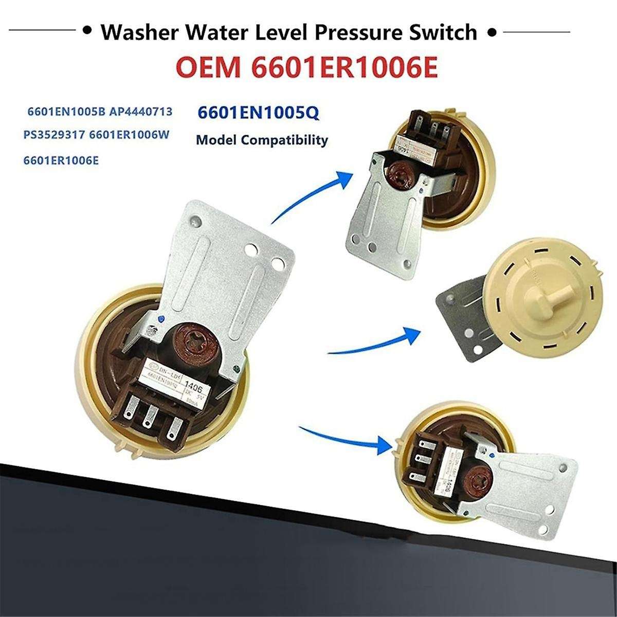 6601ER1006G Washing Machine Pressure Switch for Washer Water Level Pressure Switch 6601ER1006E 6601E