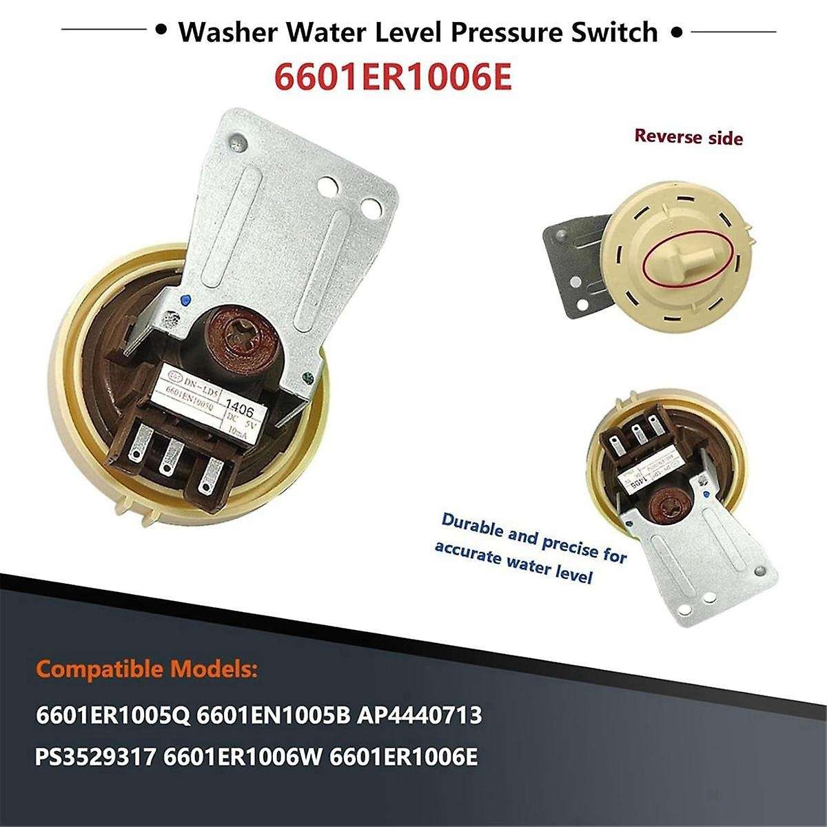 6601ER1006G Washing Machine Pressure Switch for Washer Water Level Pressure Switch 6601ER1006E 6601E