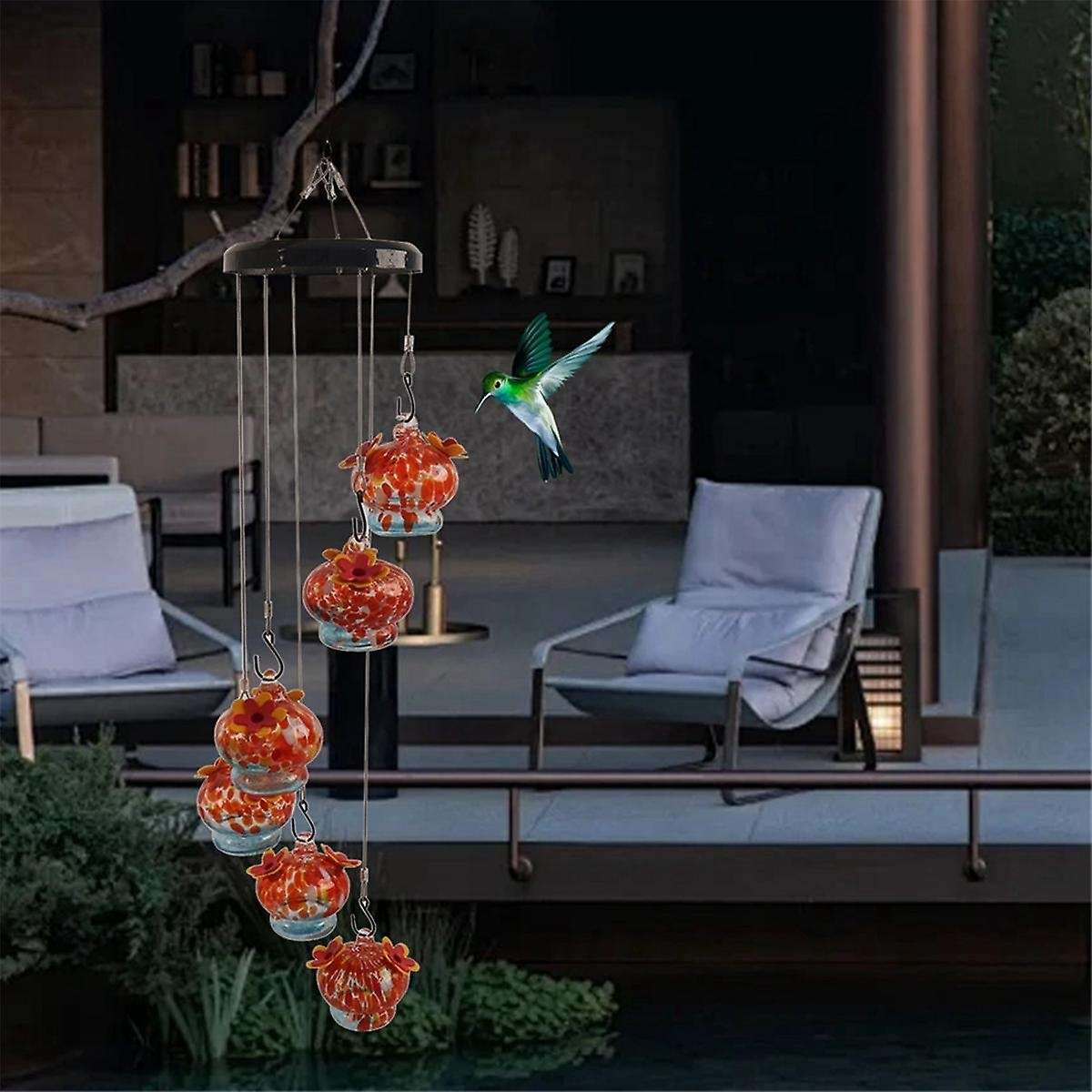 6-Hooked Glass Window Bird Feeder with Ant Moat, Hanging Bird Feeder, Garden Decorative Bird Feeder