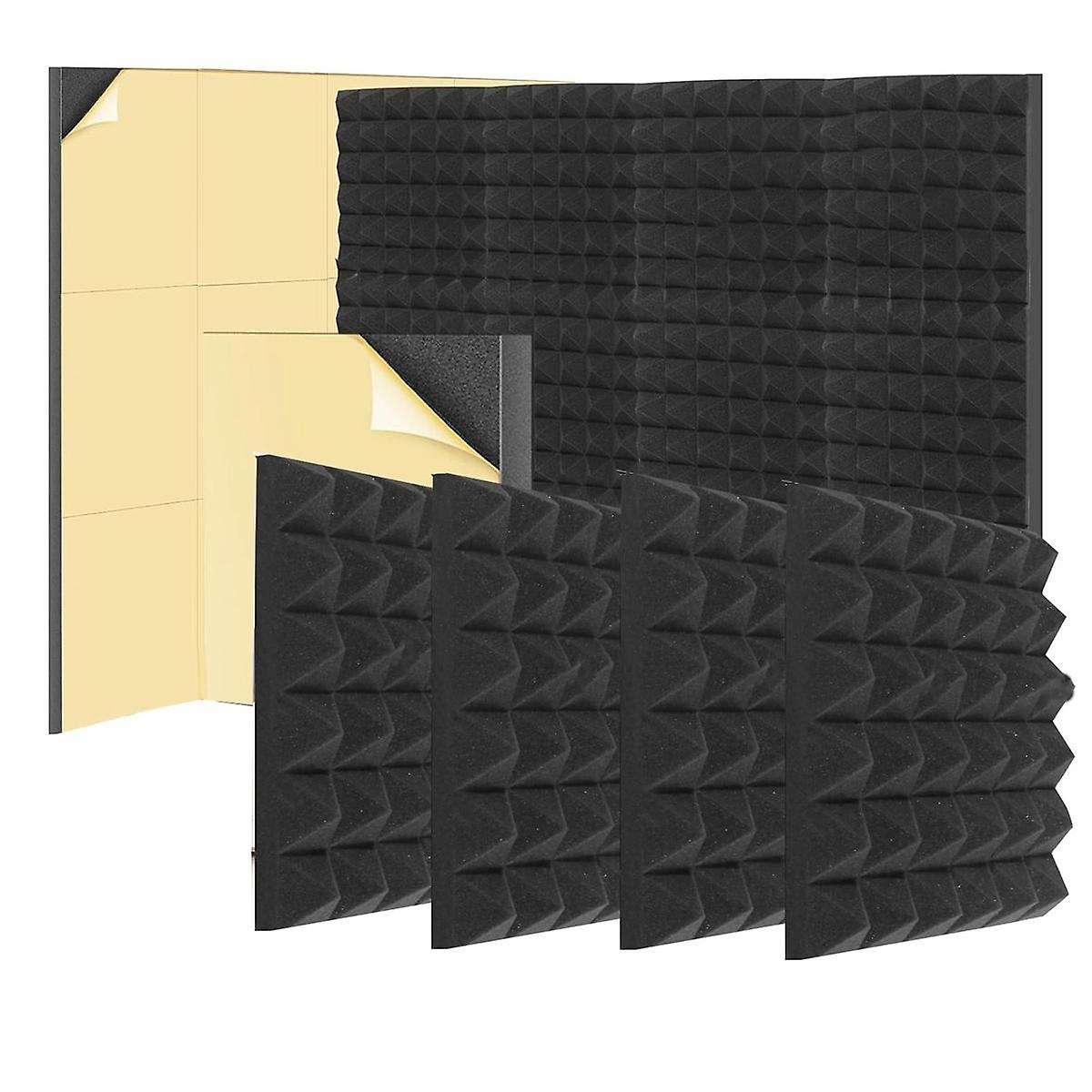 6pack Self Adhesive Soundproof Wall Panels 2x12x12inch Sound Proof Foam Panels for Wall,for Home,re