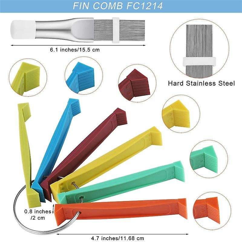 6Pc Conditioner Fin Cleaner Set,FCR6 Fin Comb Condenser, Outlet Cleaner Evaporator Radiator Repair