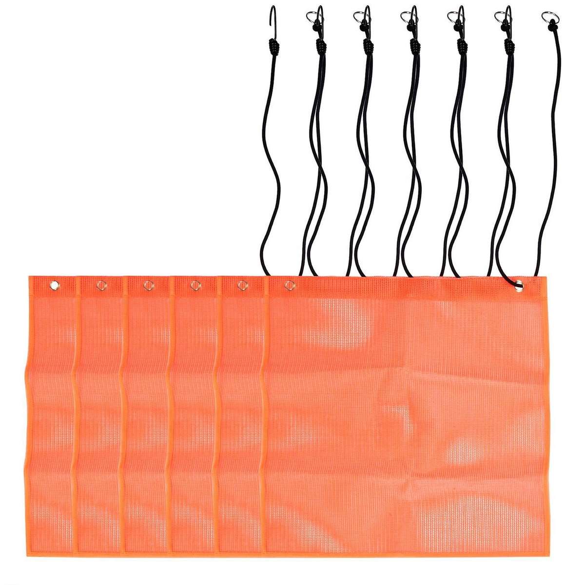 6Pcs 18X18 Inch Mesh Safety Flags Orange Warning Flag Bungee Safety Flag Good Visibility Weatherproo