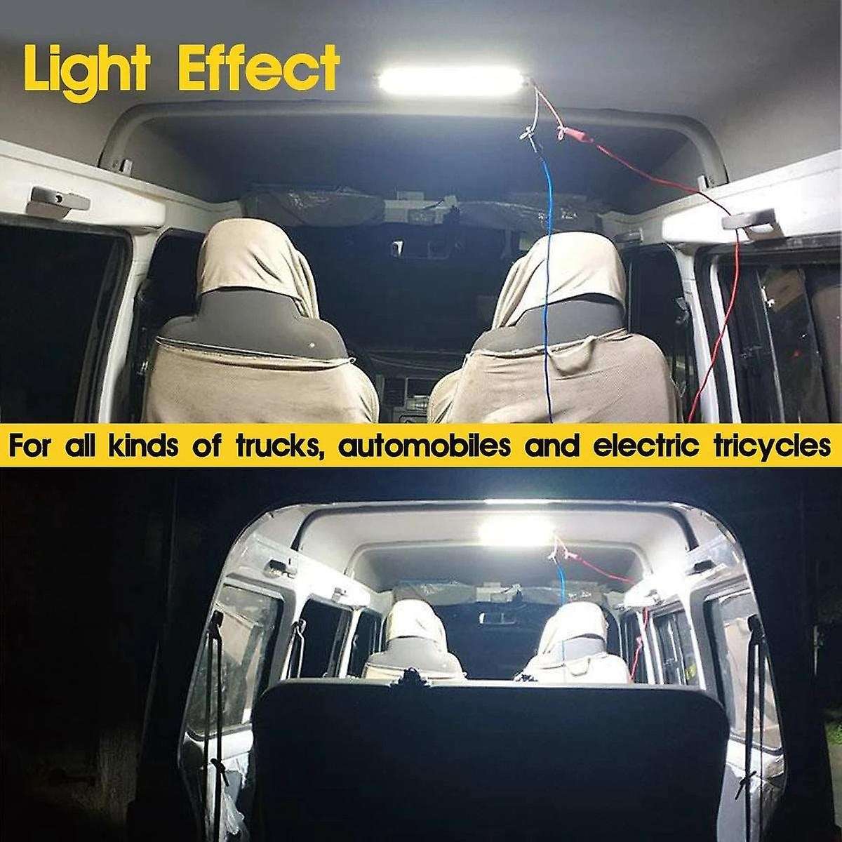 6Pcs 24V LED DRL COB Car Daytime Running Lights Reading Light LED Strip Light Fog Lamp 8000K RV Cara