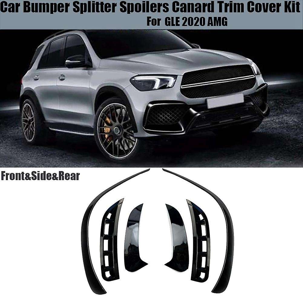 6Pcs Car Front&Rear Bumper Splitter Spoilers Trim for - GLE W167 2020 AMG Gloss Black