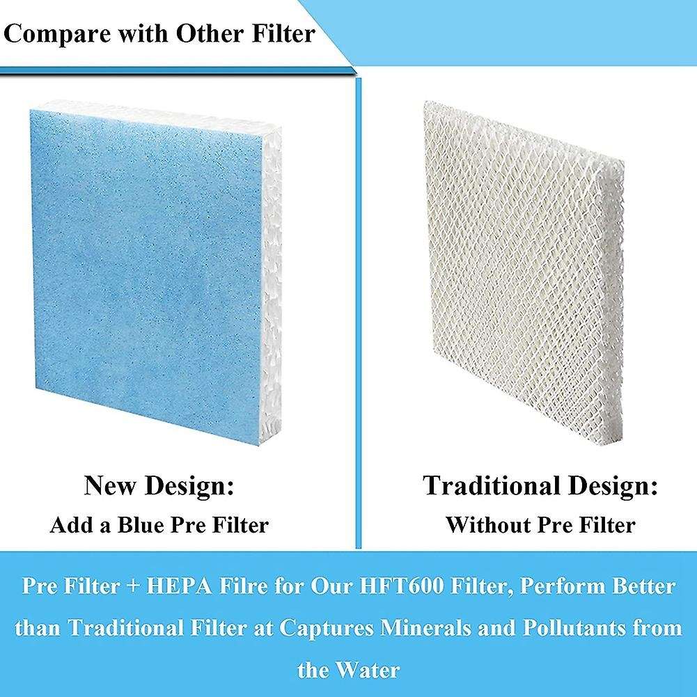 6Pcs HFT600 Humidifier Wicking Filters T Compatible for Tower Humidifier HEV615 HEV620, Compare to H
