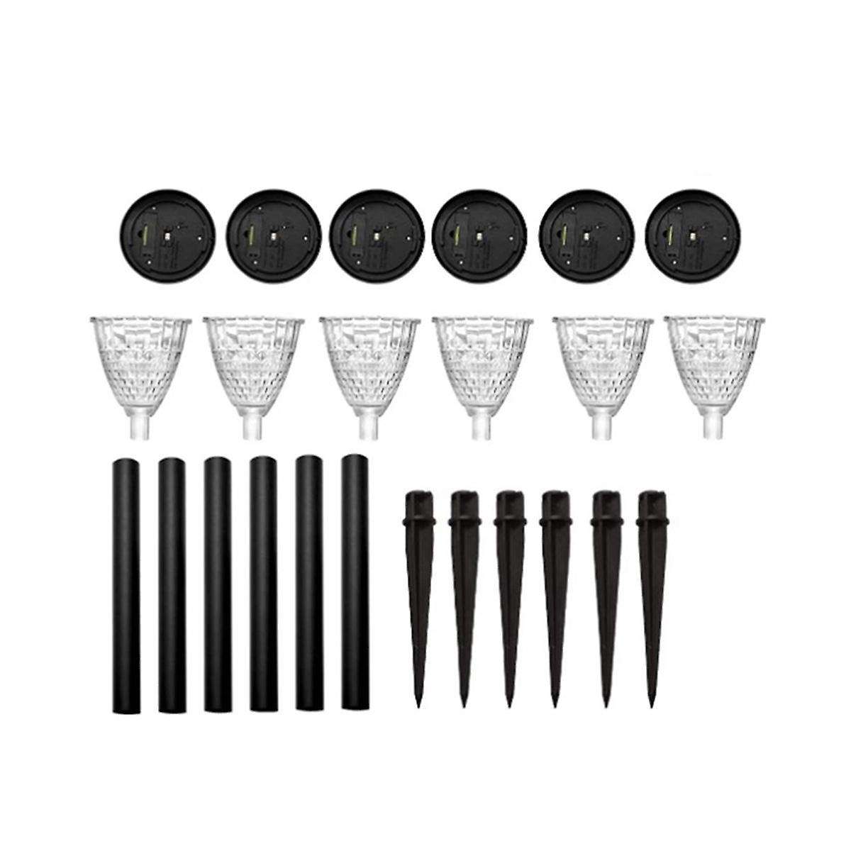 6Pcs Outdoor Solar Pathway Light Warm Light LED Solar Light Outdoor Waterproof Solar Powered Garden