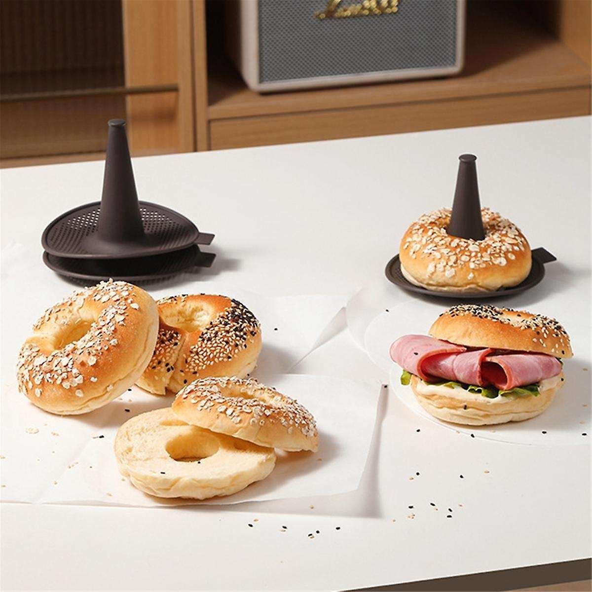 6PCS Silicone Donut Mold DIY Doughnuts Pan Set Dishwasher Safe for Donut Cake Biscuit Bagels