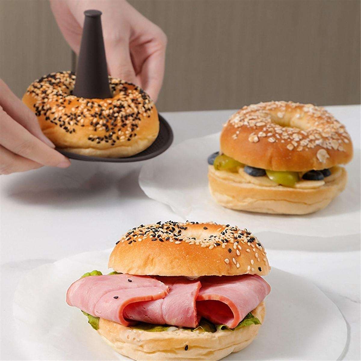 6PCS Silicone Donut Mold DIY Doughnuts Pan Set Dishwasher Safe for Donut Cake Biscuit Bagels