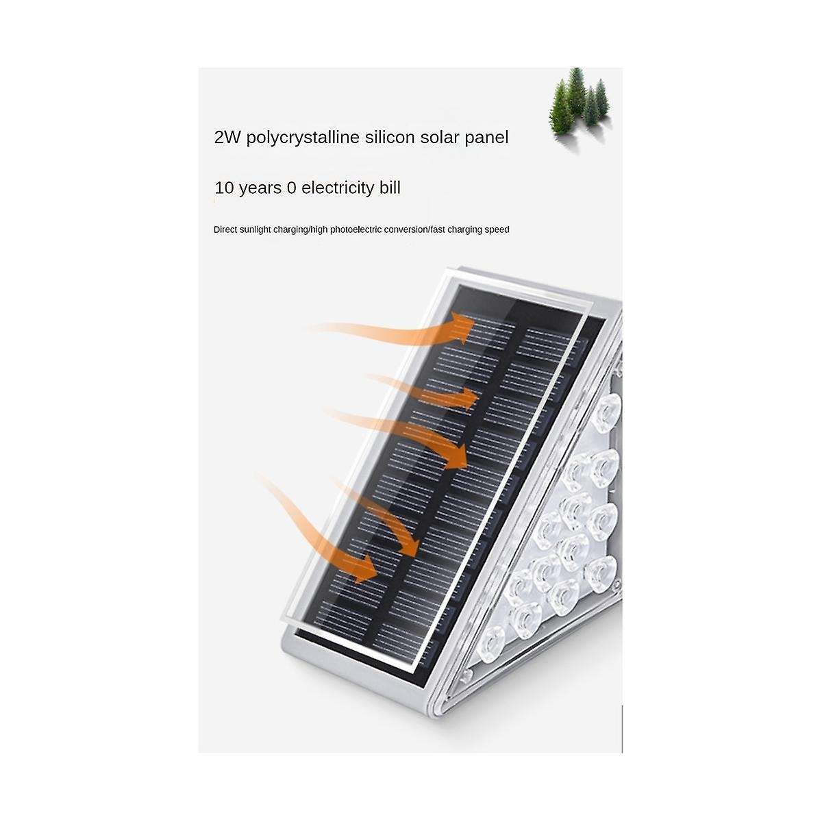 6pcs Solar Step Lights Ip67 Outdoor Waterproof Stairs Lighting Security Wall Lamp Warm White for Gar