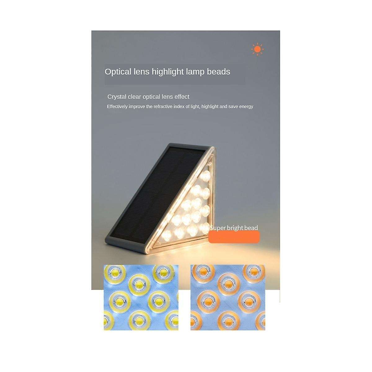 6pcs Solar Step Lights Ip67 Outdoor Waterproof Stairs Lighting Security Wall Lamp Warm White for Gar