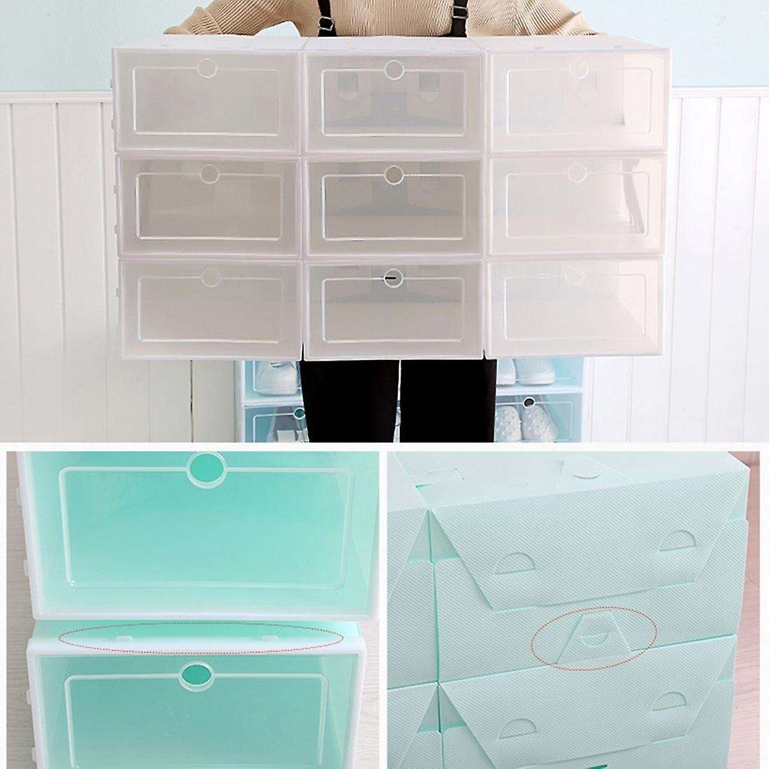 6-piece Candy Color Shoe Box, Transparent Plastic Shoe Storage Box, Shoe Cabinet Storage Drawer Rec