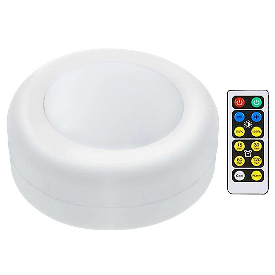 6Pcs/Set Wireless Led Closet Lights Warm White Color Changing Puck Light with Remote Control,Press S
