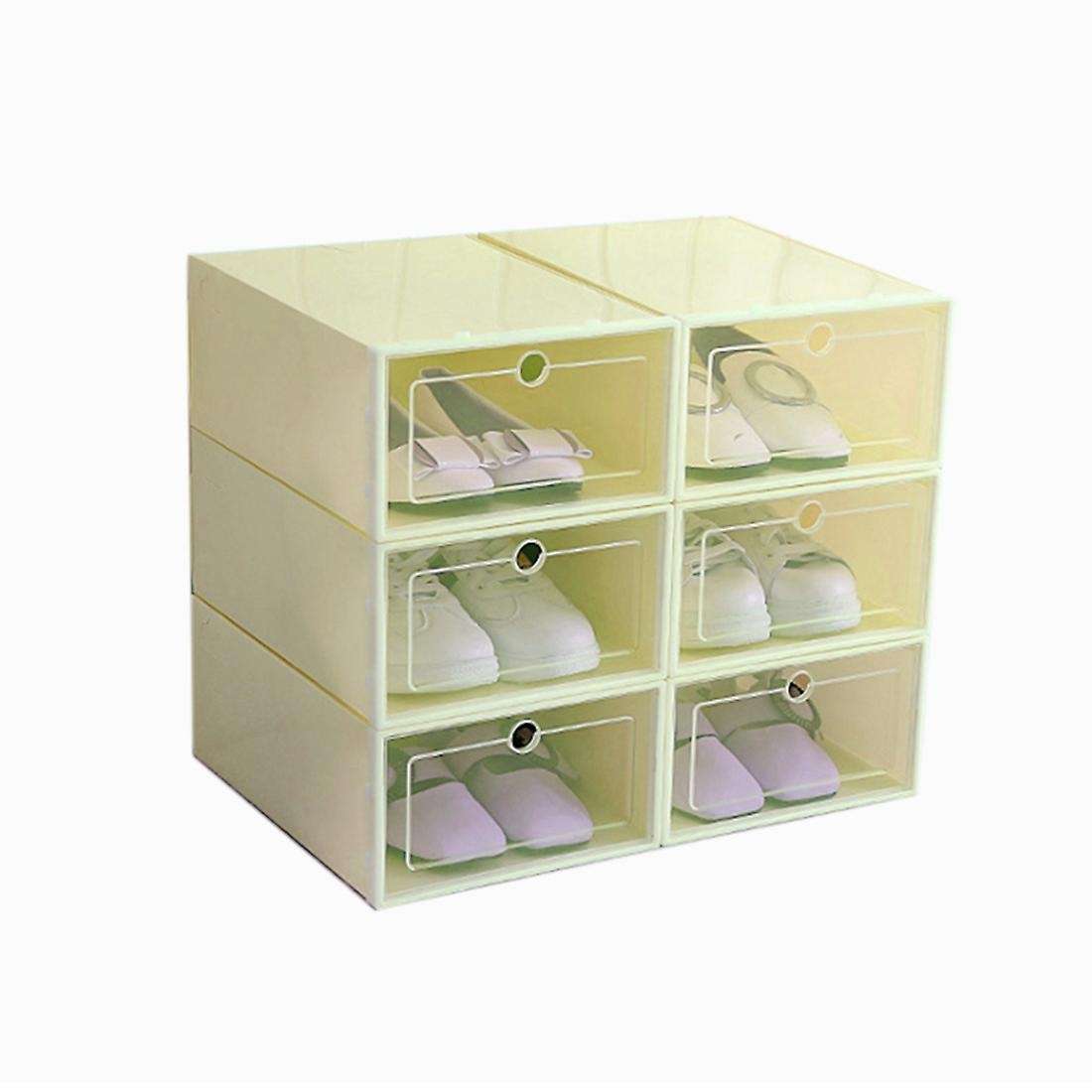 6-Piece Candy Color Shoe Box, Transparent Plastic Shoe Storage Box, Shoe Cabinet Storage Drawer Rect