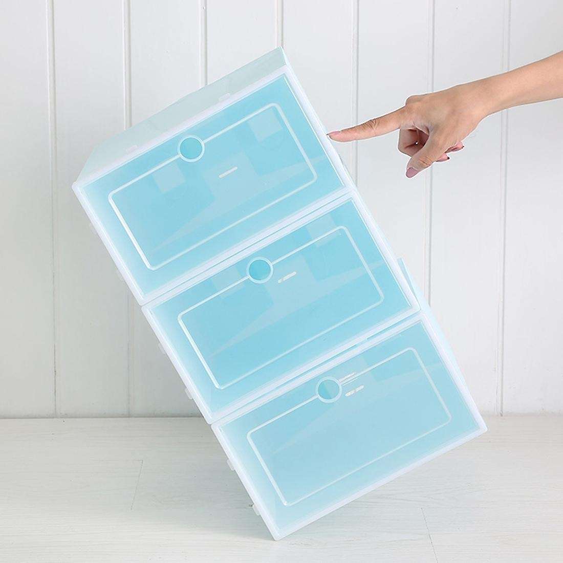 6-Piece Candy Color Shoe Box, Transparent Plastic Shoe Storage Box, Shoe Cabinet Storage Drawer Rect