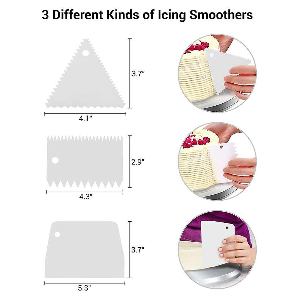 6Pcs-Cake Decorating Supplies Cake Turntable Rotating Cake Stand DIY Set Spatula Scraper