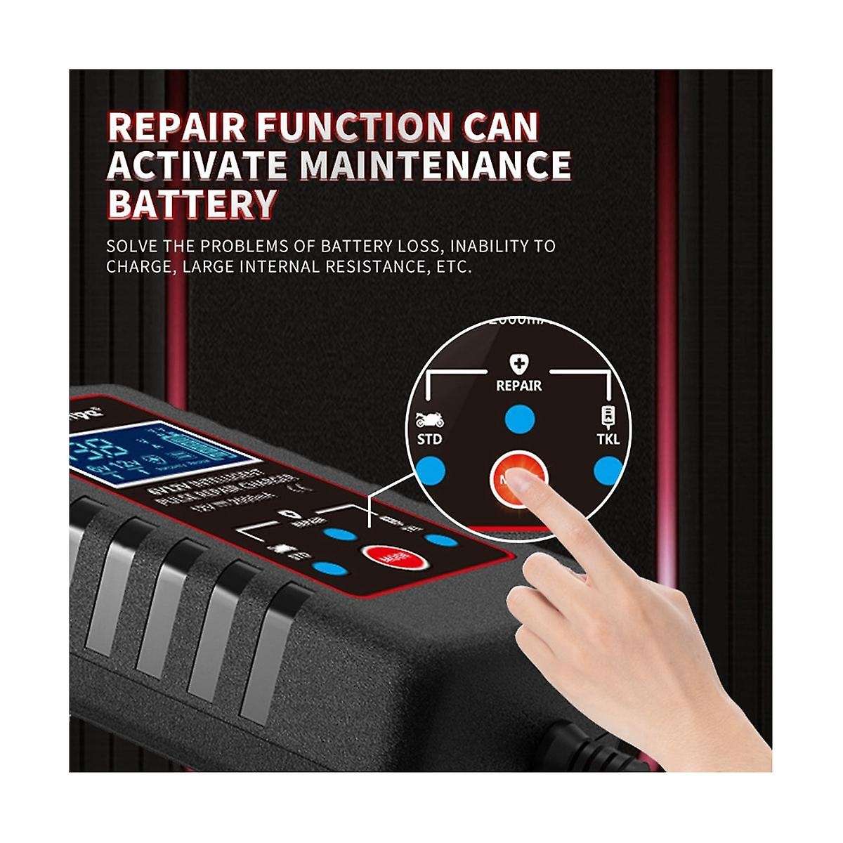 6v 12v Fully Automatic Smart Charger 2a High Power Portable Car Motorcycle Battery Charger for Batte