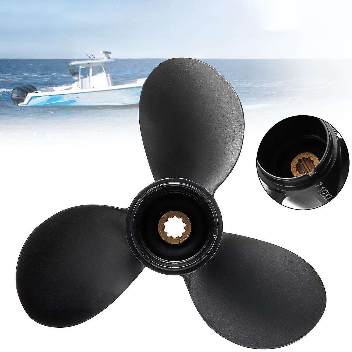 7 1/2 x 7 Outboard Propeller for Engine 4-6HP 58110-91JN0-019 Marine Propeller 10 Spline Tooth 3 Bla