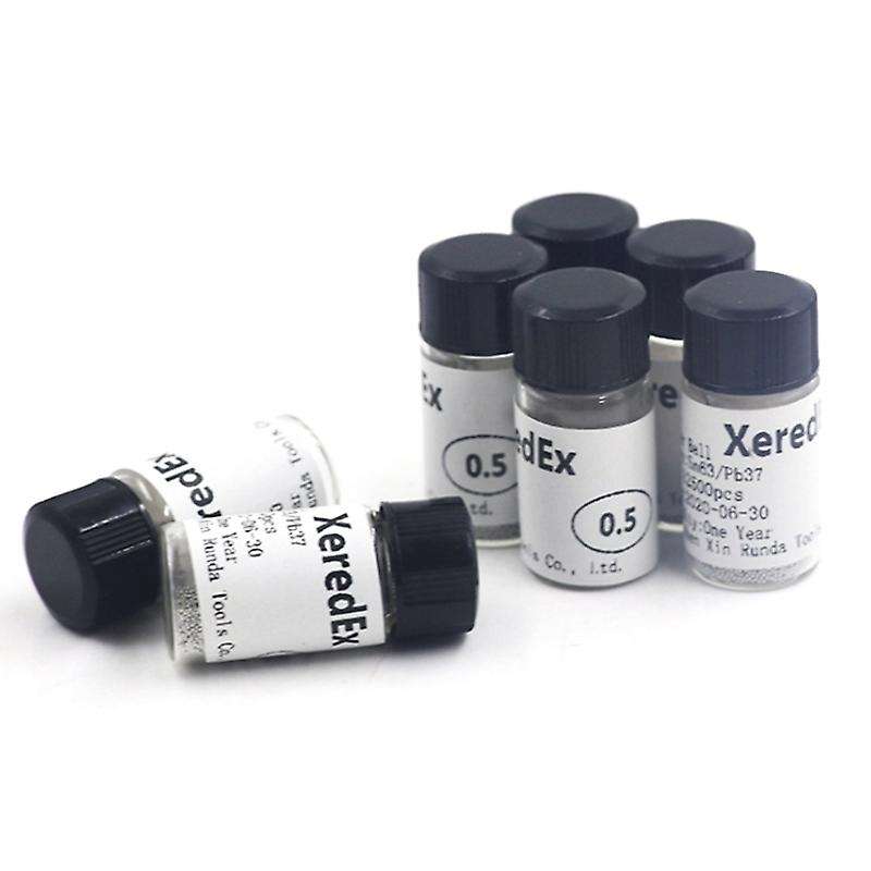 7 Bottles of 12.5K 0.25/0.3/0.35/0.4/0.45/ 0.5/0.6mm Soldering Ball Lead Solder Ball Set for BGA Reb