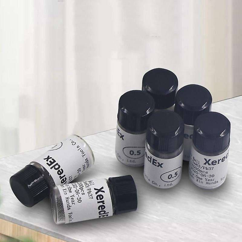 7 Bottles of 12.5K 0.25/0.3/0.35/0.4/0.45/ 0.5/0.6mm Soldering Ball Lead Solder Ball Set for BGA Reb