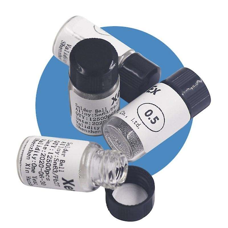 7 Bottles of 12.5K 0.25/0.3/0.35/0.4/0.45/ 0.5/0.6mm Soldering Ball Lead Solder Ball Set for BGA Reb