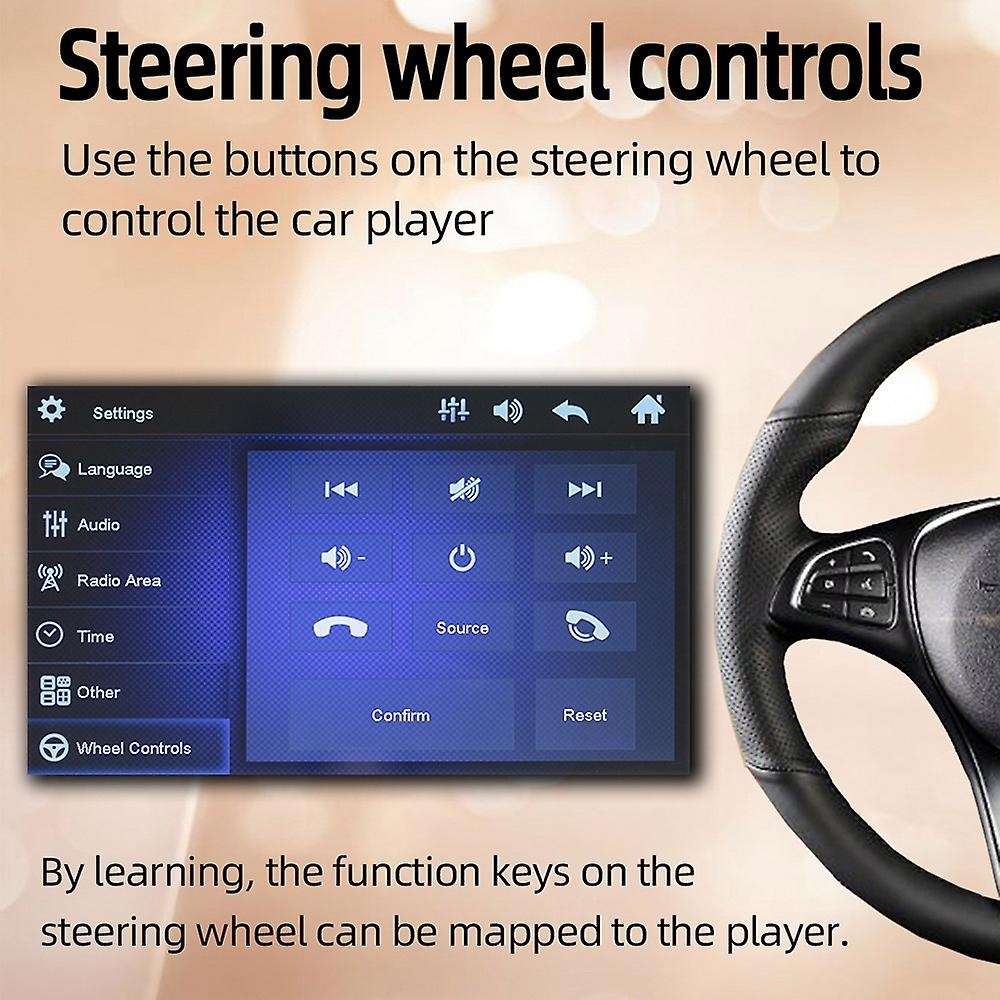 7 Inch Car Radio Retractable Screen Multimedia Video 1Din 7-Color Light MP5 Player Support Bluetooth