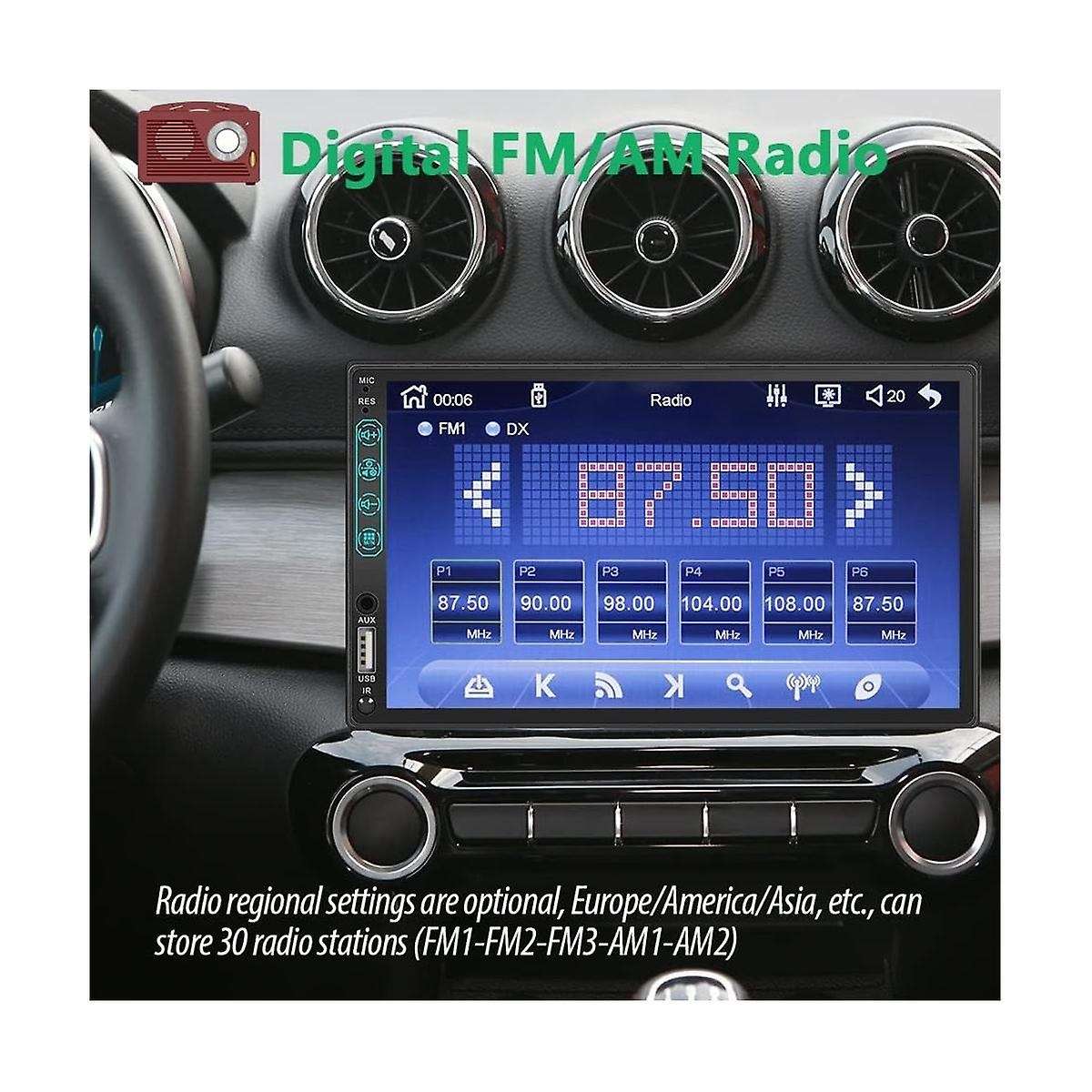 7 Inch Double Din Car Stereo Hd Touchscreen,carplay Android Auto,12led Backup Camera,mirror Link,usb
