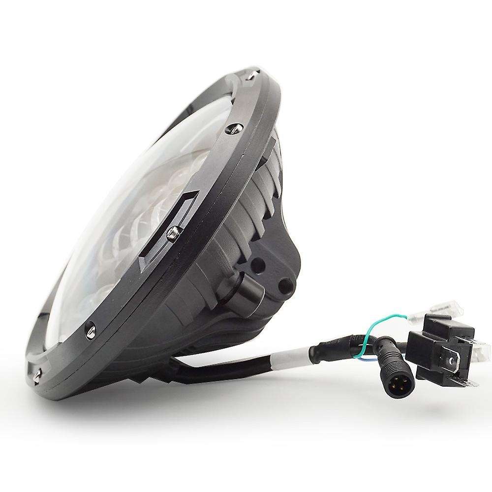 7 Inch Motorcycle LED Headlight with Turn Signal Halo DRL for Niva Samurai