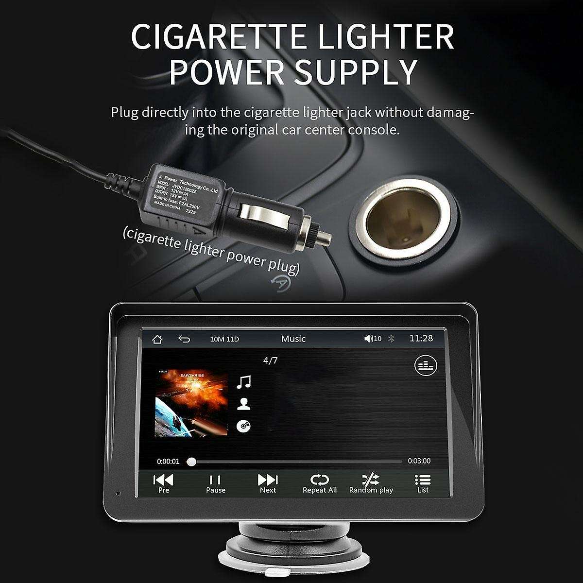 7 Inch Portable Wireless Carplay Screen Carplay Mp5 Car Mp5 Player Gps Universal Black