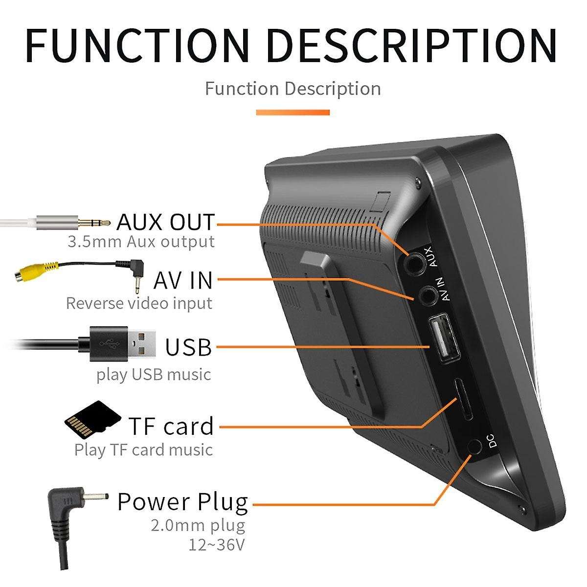 7 Inch Portable Wireless Carplay Screen Carplay Mp5 Car Mp5 Player Gps Universal Black