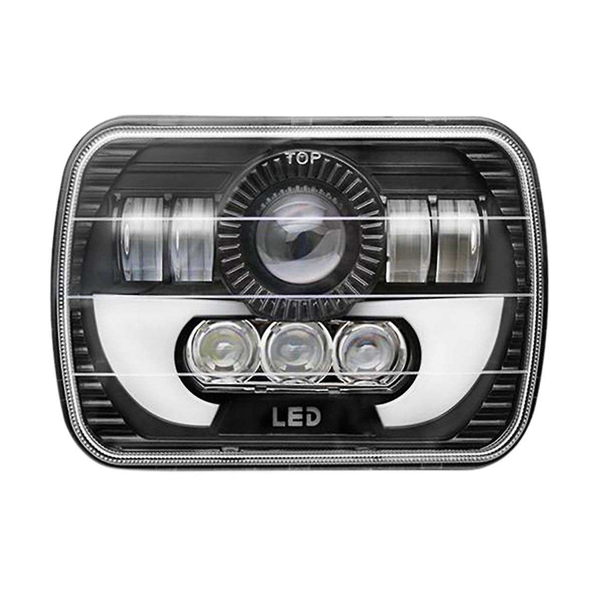 7 Inch Square Daytime Running Light Car Front Headlight Drl High Low Beam Flood Spotlights Led Work