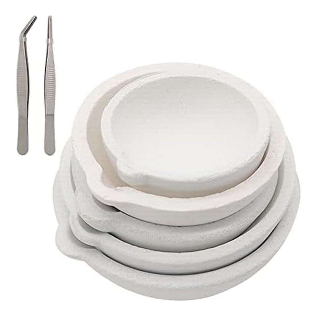 7 Pack Ceramic Quartz Crucibles,crucibles Melting Dishes Ceramic Casting Torch Melt Gold Silver 100/