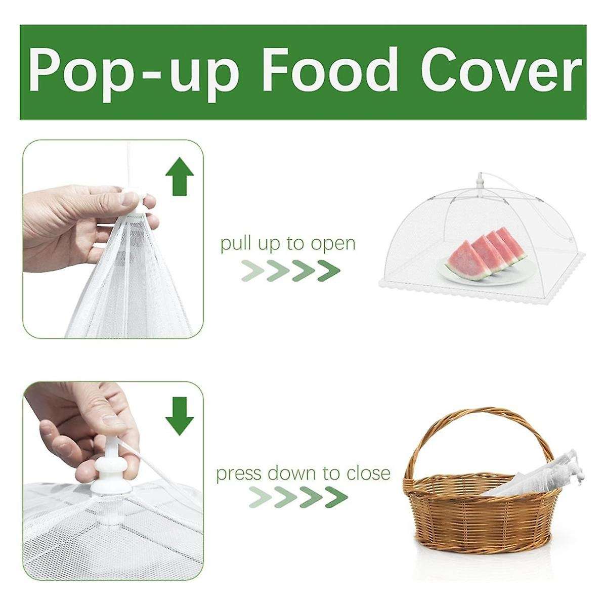 7 Pack Outdoors Mesh Food Covers 40x24 in & 17x17 in Outdoor Party Food Cover Picnic Nets Umbrella S