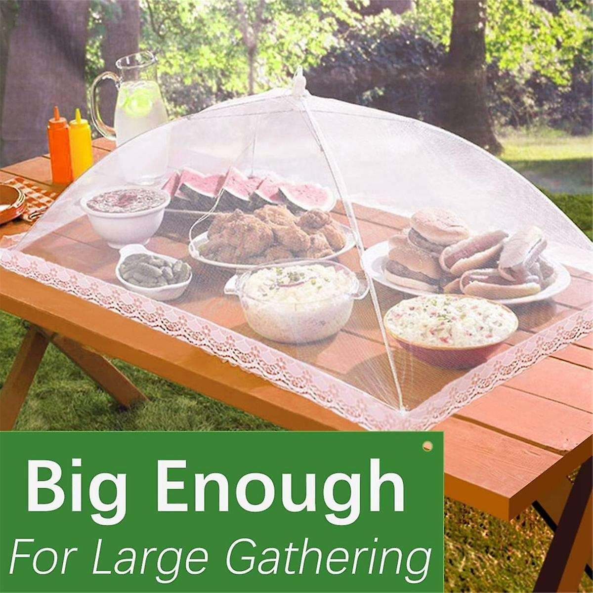 7 Pack Outdoors Mesh Food Covers 40x24 in & 17x17 in Outdoor Party Food Cover Picnic Nets Umbrella S