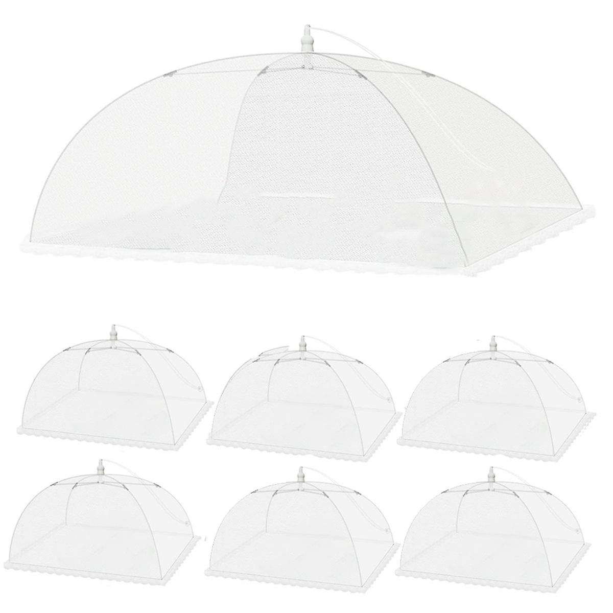 7 Pack Outdoors Mesh Food Covers 40x24 in & 17x17 in Outdoor Party Food Cover Picnic Nets Umbrella S