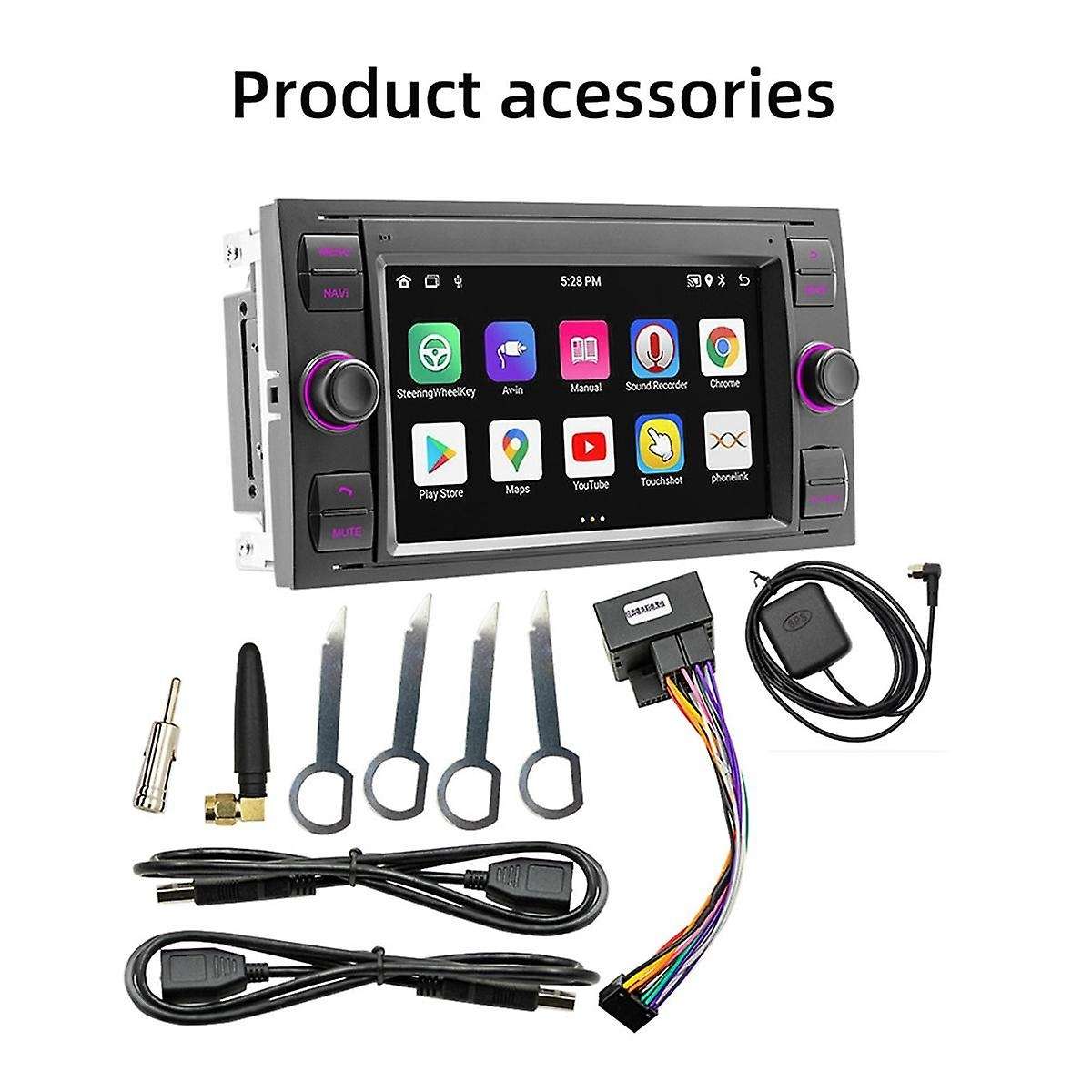 7in Car Radio for Focus C Max Mondeo Fiesta Galaxy Transit 2 Din Android Player Carplay WIFI GPS B