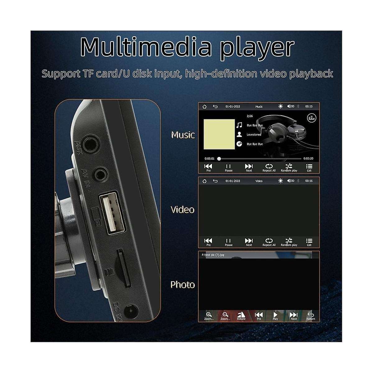7inch Car Touch 2.5d Screen Wireless Carplay Android Auto Car Portable Radio Bluetooth Mp5 Fm Recei