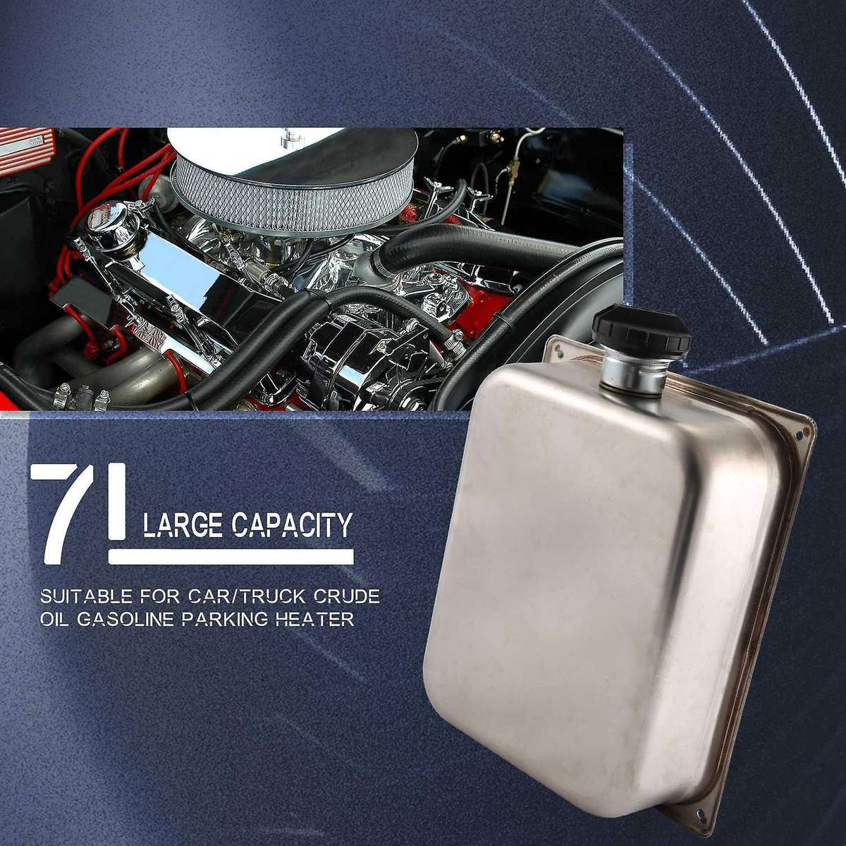 7L Stainless Steel Petrol Fuel Tank Can Fit Compatible Webasto Eberspacher