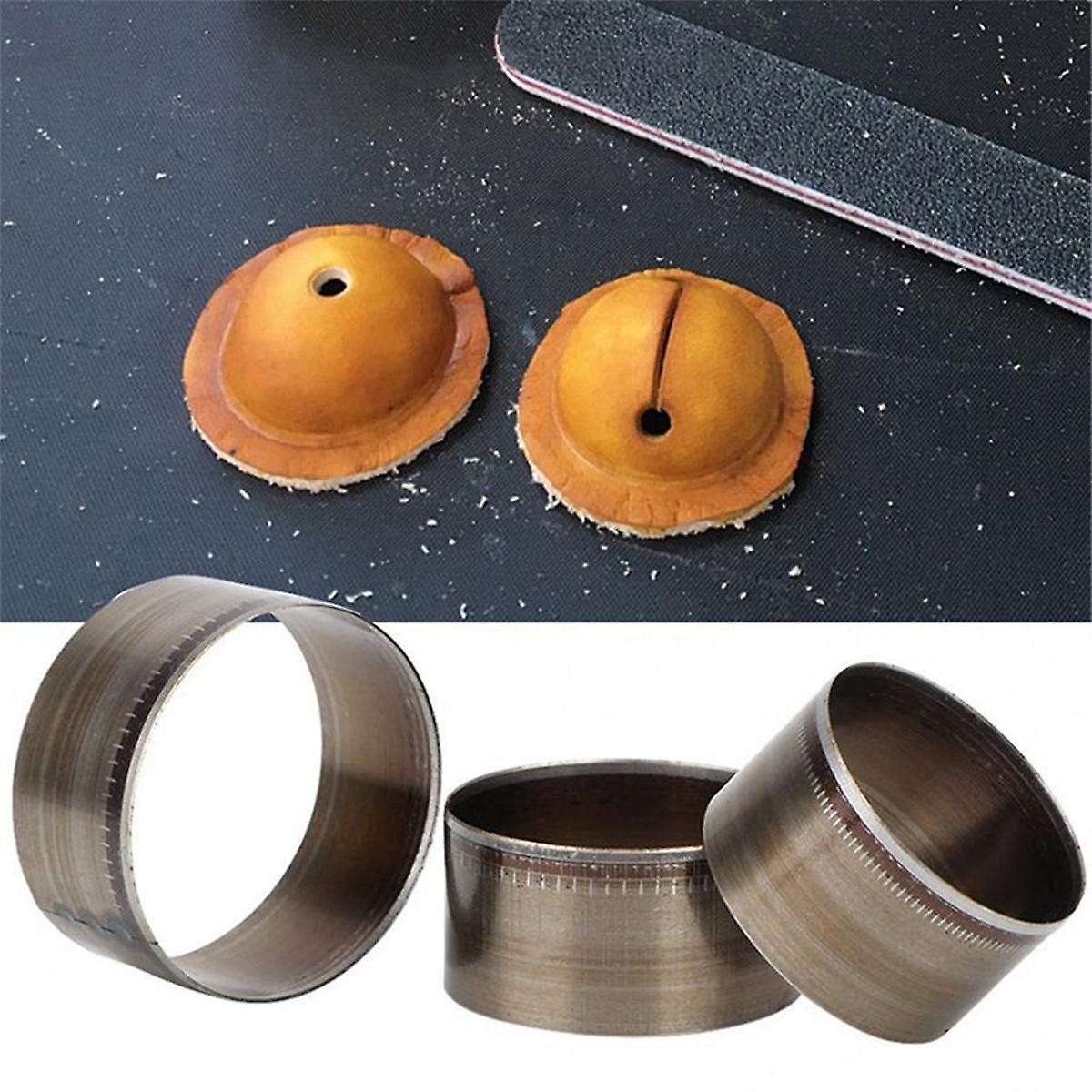 7pcs Short Scalp with Punching Leather Round Knife Tool Diy Hand Drilling Steel Round Punch Belt Pu