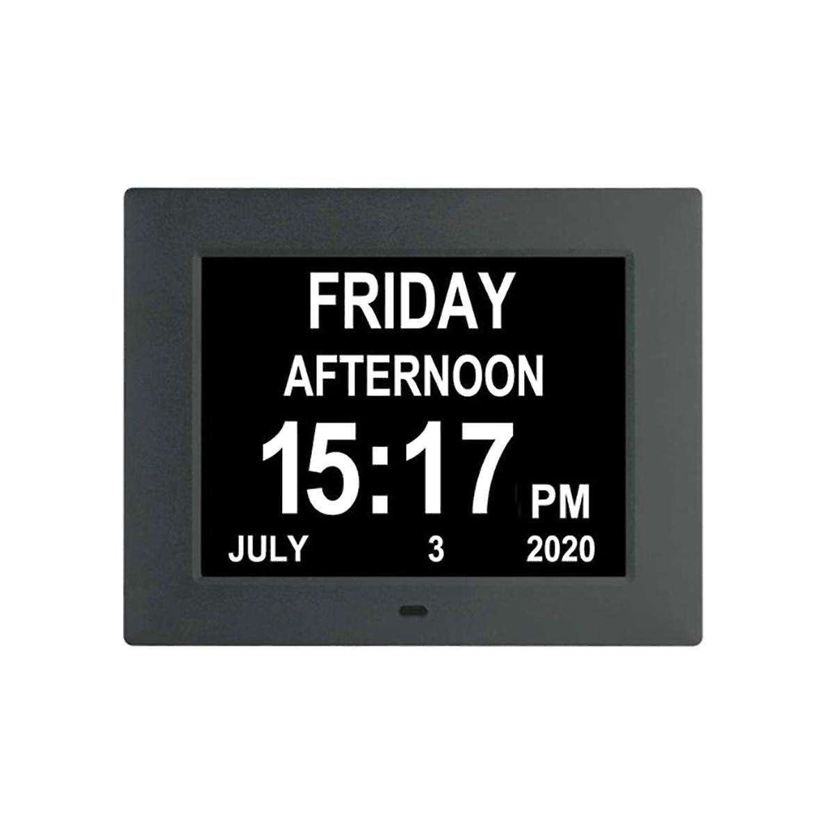 8 Inch Alarm -dementia Clock with Custom Reminders&remote Control Clock with Date Helps Memory Loss