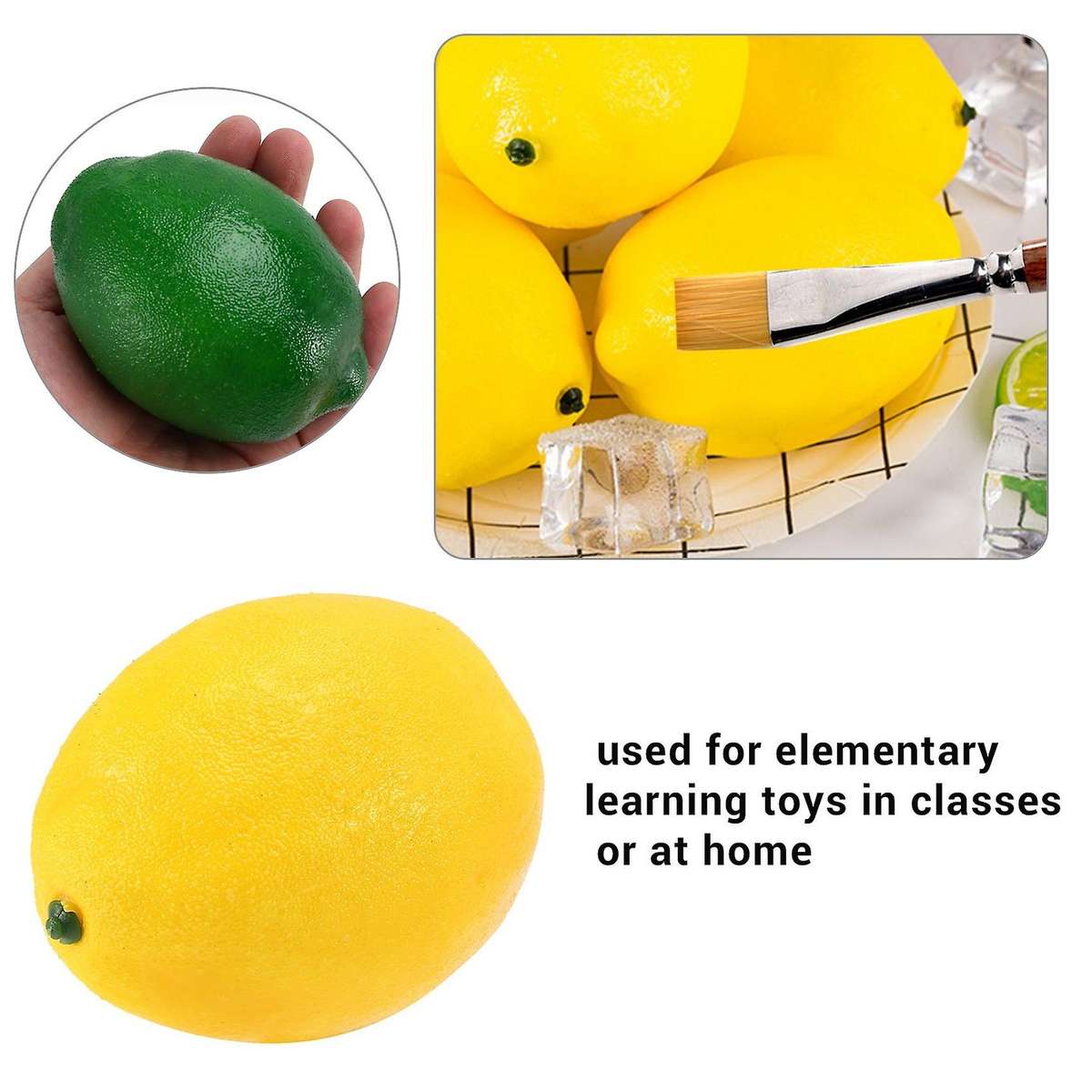 8 Pack Artificial Lemons Limes Fruit for Vase Filler Home Kitchen Party Decoration, Yellow and Gree