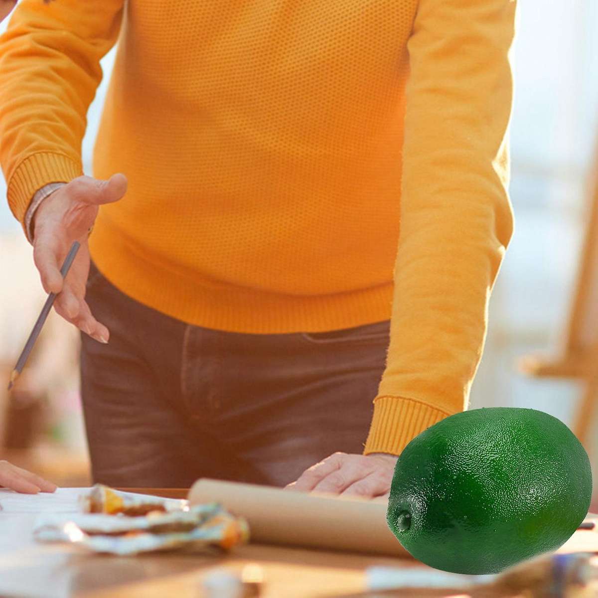 8 Pack Artificial Lemons Limes Fruit for Vase Filler Home Kitchen Party Decoration, Yellow and Gree