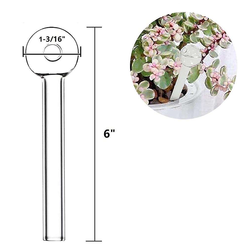 8 Pack Plant Watering Globes, Handmade Glass Balls Garden Water Device, Reusable Drinking Straws (B,